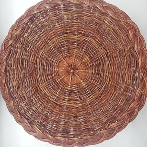 Vintage Dark Wicker Basket